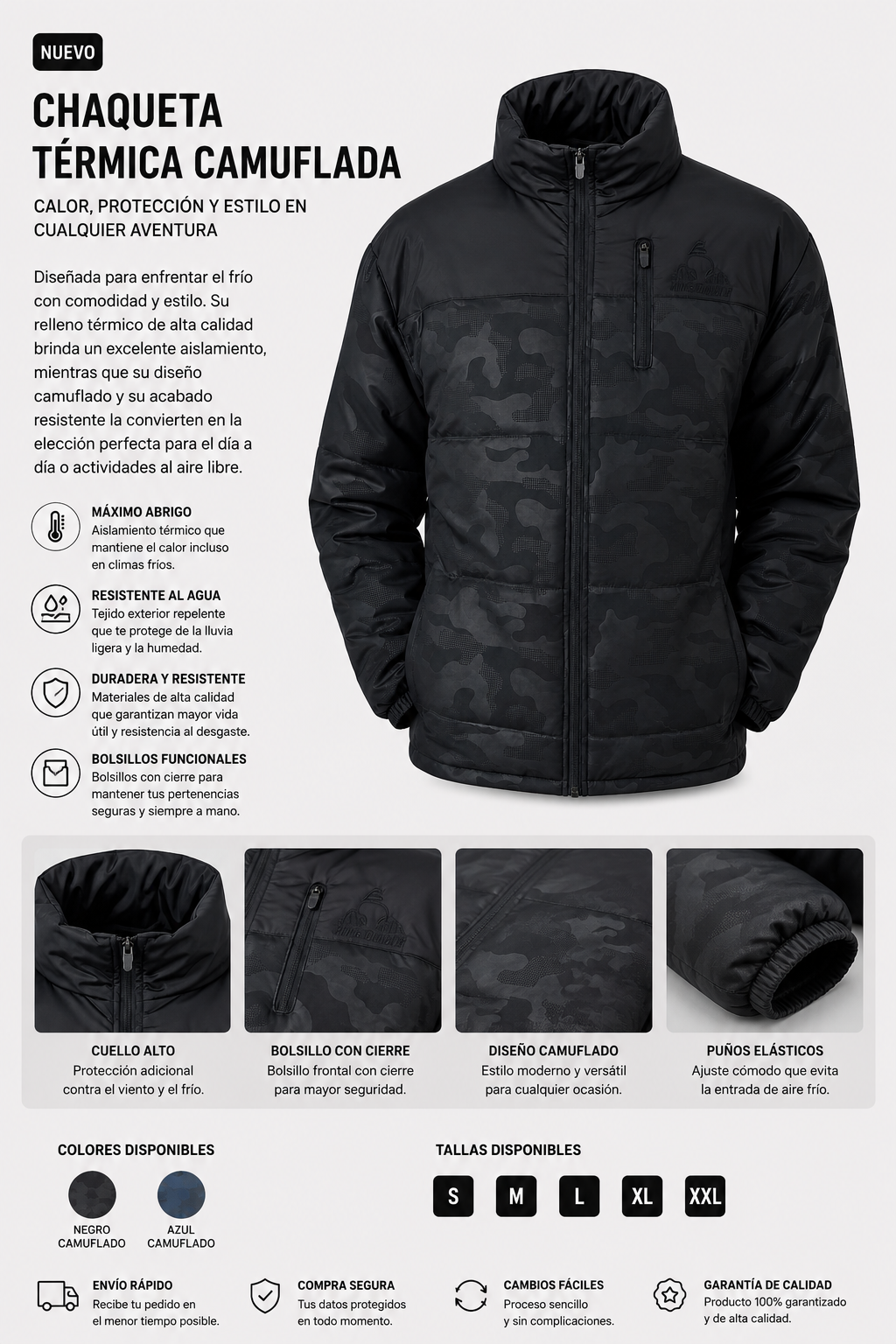 Chaqueta Térmica Militar Premium – Máxima Protección Contra el Frío